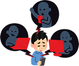 ネットでの誹謗中傷で傷つく男の子